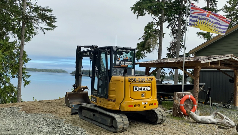 laying gravel in driveway in Port Hardy North Vancouver Island