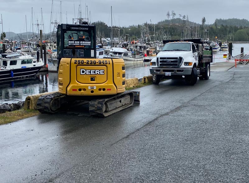 Dylan Shaw Excavating providing boat ramp repairs at Port Hardy waterfront